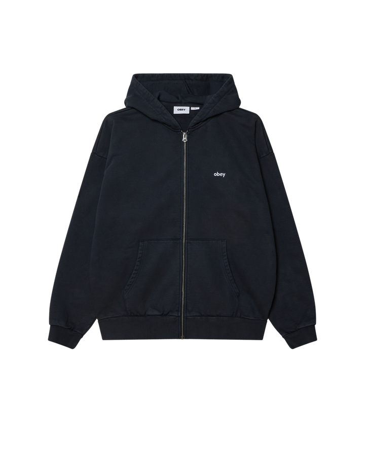 LOWERCASE PIGMENT ZIP HOOD PIGMENT - DARK NAVY