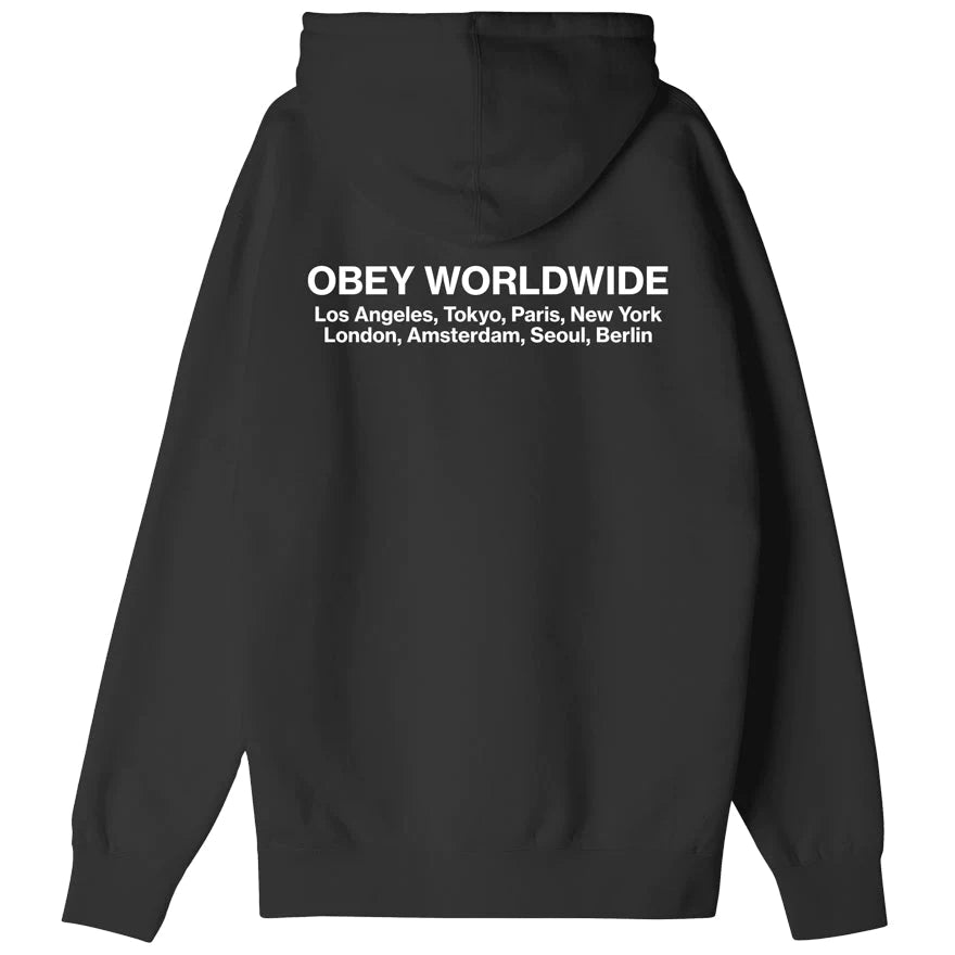 WORLDWIDE CITIES PREMIUM PULLOVER HOOD -Black