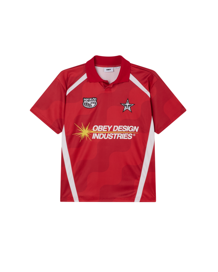 OBEY SOCCER JERSEY RED MULTI