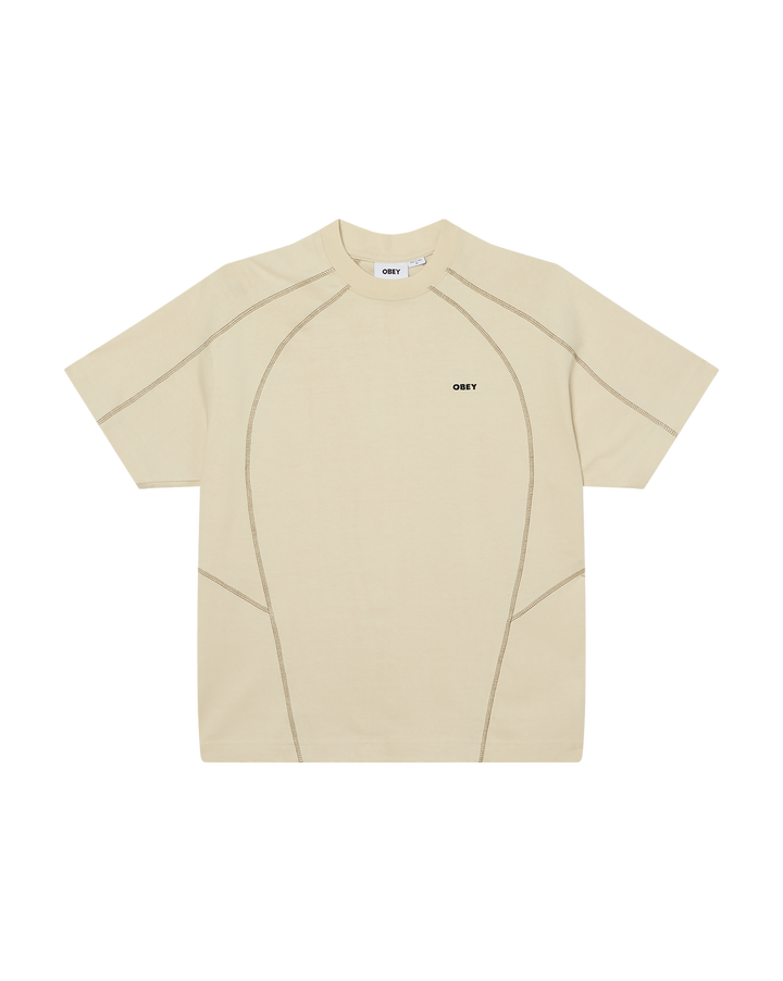 OBEY CONTRAST STITCH TEE SILVER BIRCH
