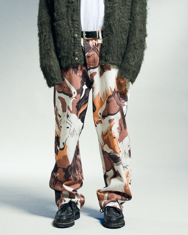 CLASSIC BAGGY PRINTED - DENIM BROWN MULTI
