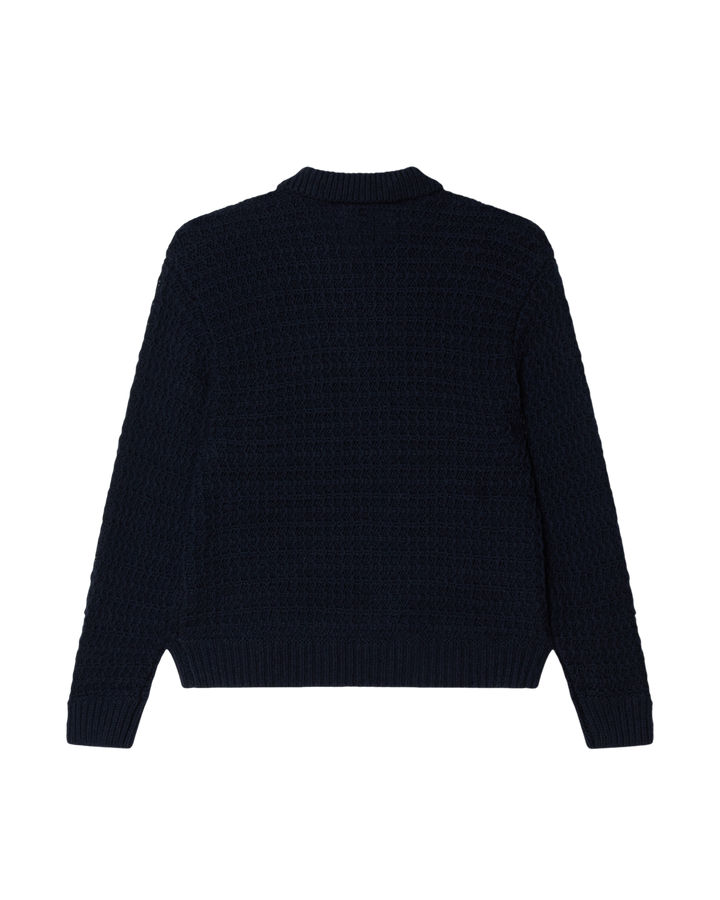OBEY TEXTURED RUGBY POLO - DARK NAVY MULTI