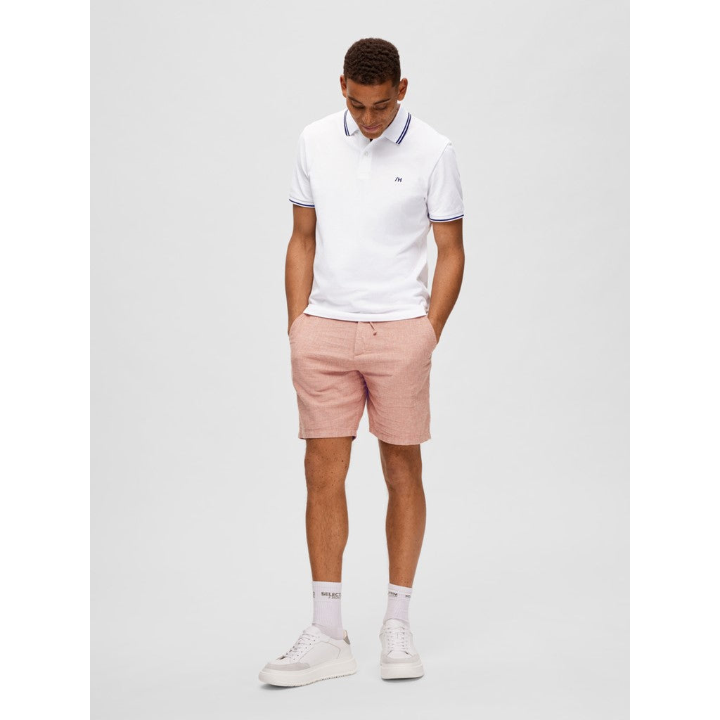 REGULAR-BRODY LINEN SHORTS - baked clay