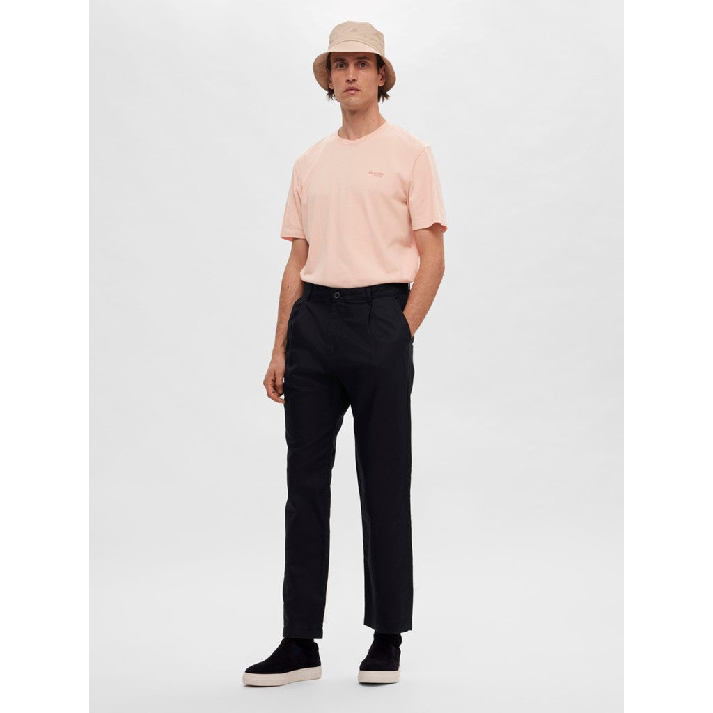 RELAXED JONES 180 CROP LINEN PANT - black
