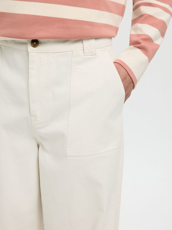 SLH260-WIDE LEG HOTEL AMOUR PANT - egret