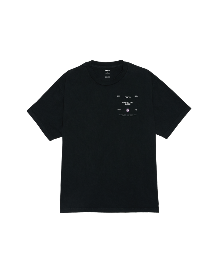 OBEY AROUND THE GLOBE PIGMENT TRUE - VINTAGE BLACK