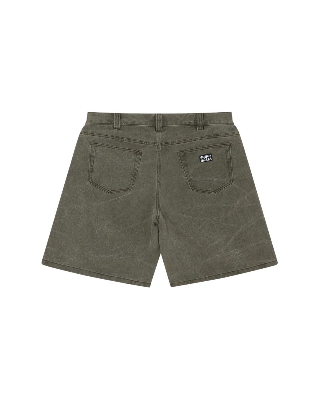 BIGWIG BAGGY DENIM SHORT BLACK OLIVE WRINKLE WAS