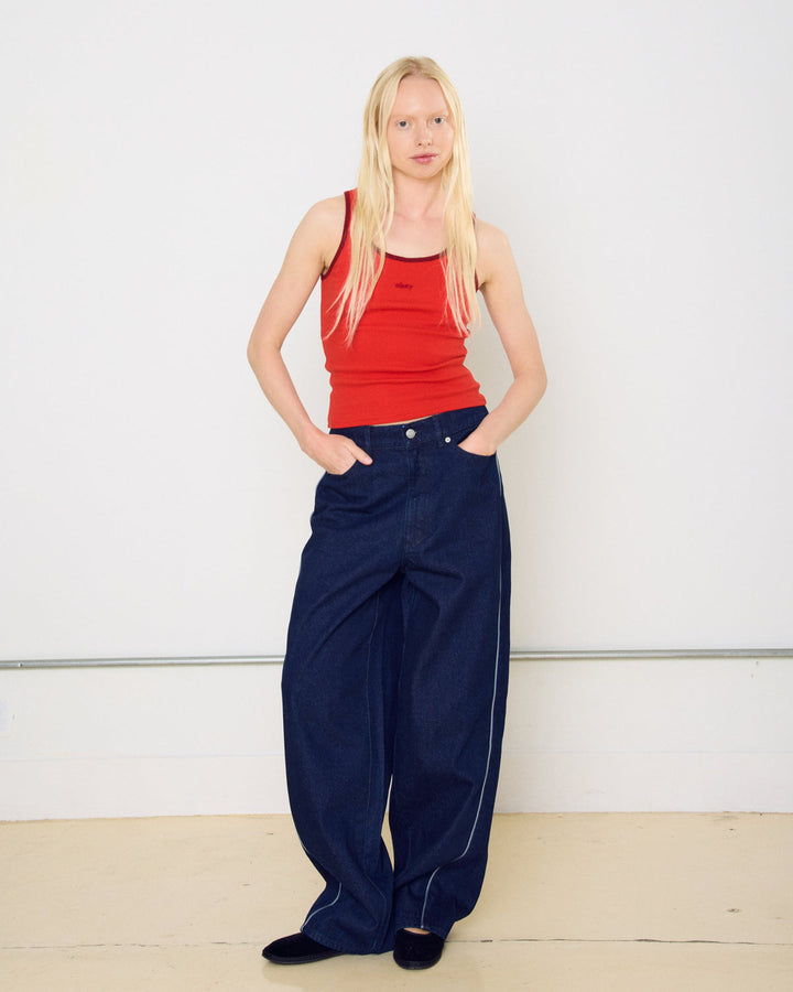 LOREN RIB TANK RED