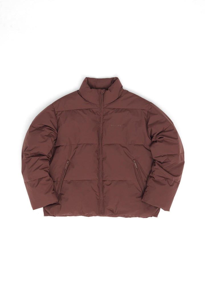 Loose Fit Puffer Jacket - deep mahagony