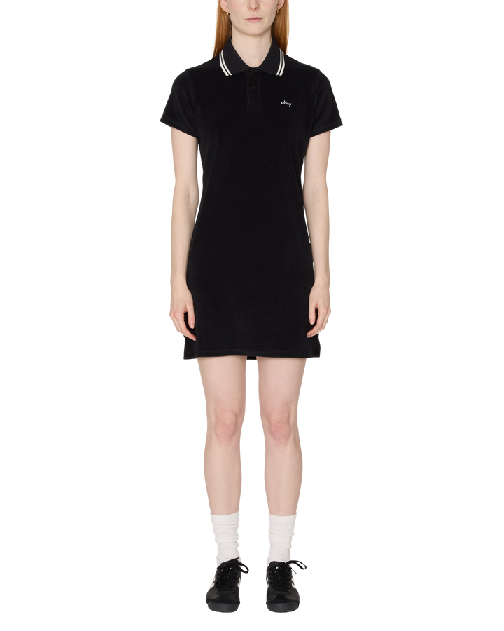 LUCIA POLO DRESS DIGITAL BLACK