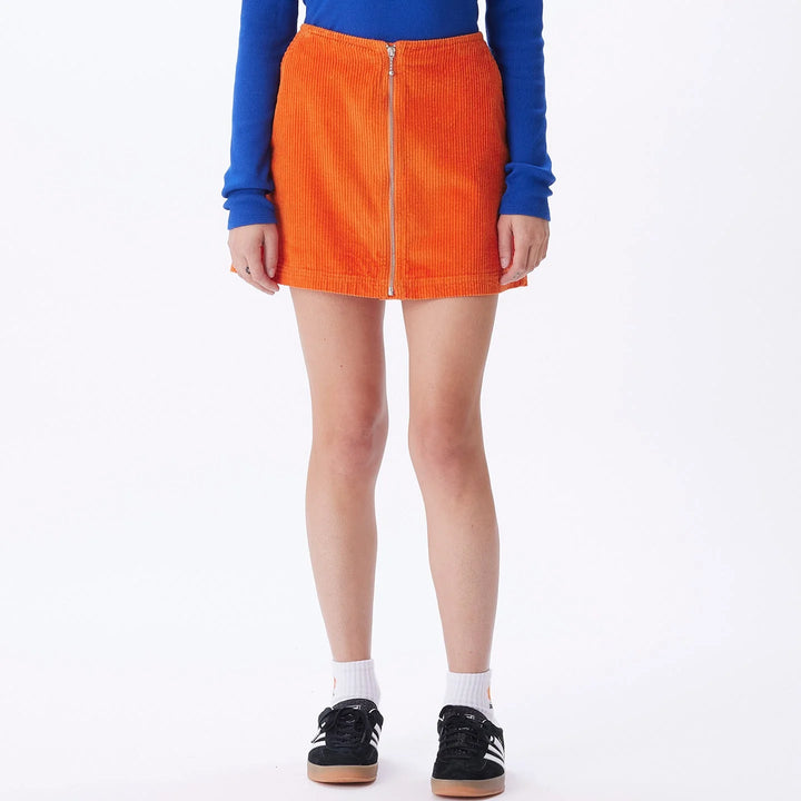 OBEY GRETA SKIRT - RED ORANGE
