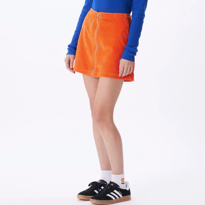 OBEY GRETA SKIRT - RED ORANGE