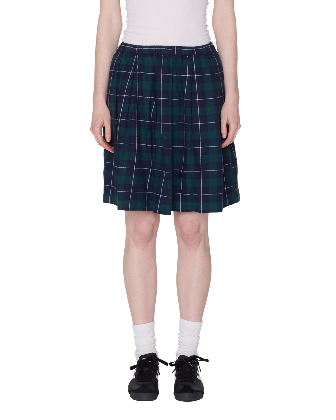 SHELLY PLAID PLEATED SKIRT GREEN