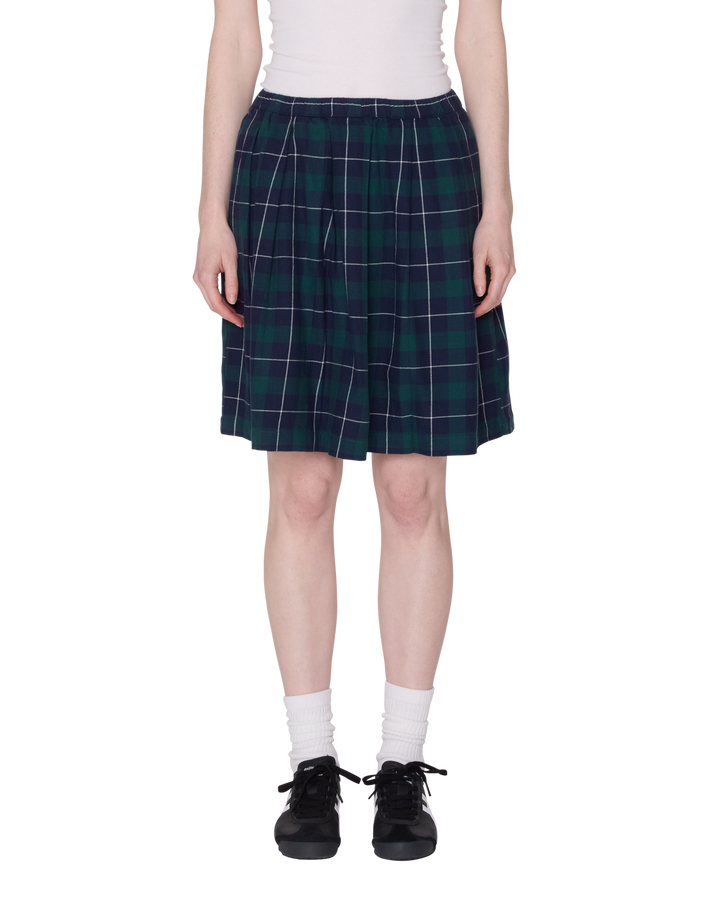 SHELLY PLAID PLEATED SKIRT GREEN