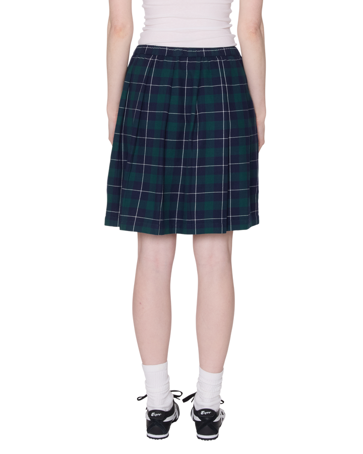 SHELLY PLAID PLEATED SKIRT GREEN