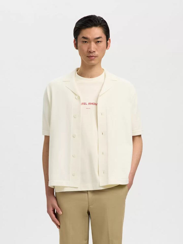 SLHAMOUR INTARSIA RELAXED POLO CARDIGAN