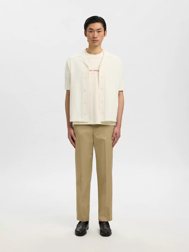 SLHAMOUR INTARSIA RELAXED POLO CARDIGAN