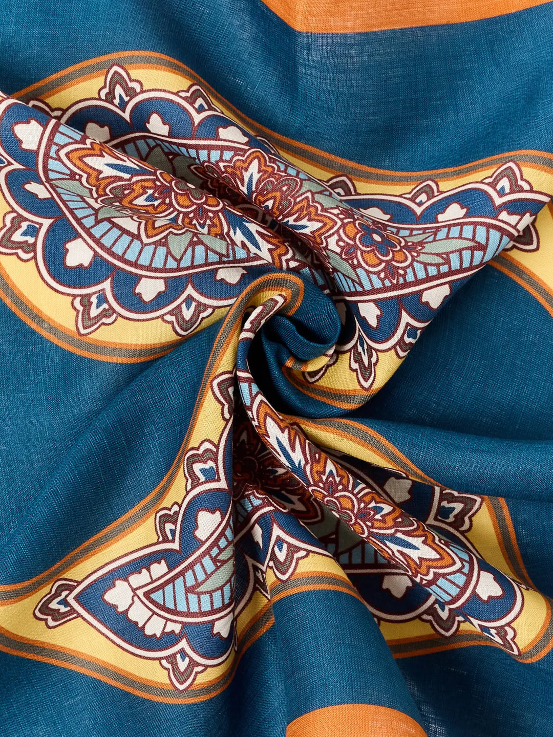 SLH COLE LINEN BANDANA - sky captain / apricot