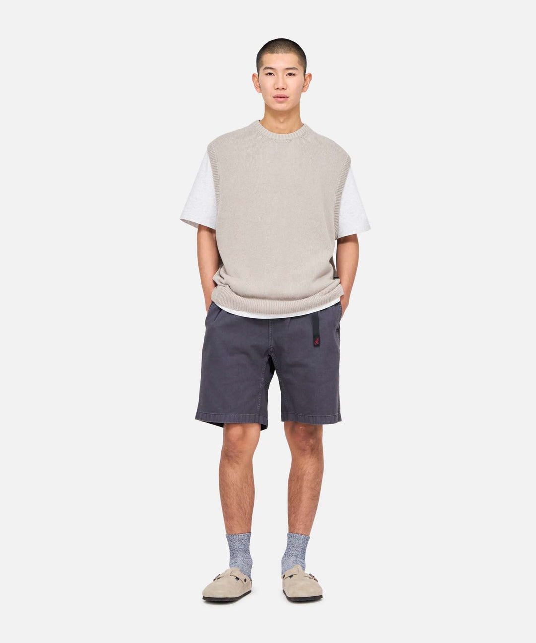 G-SHORT PIGMENT DYED - fossil grey