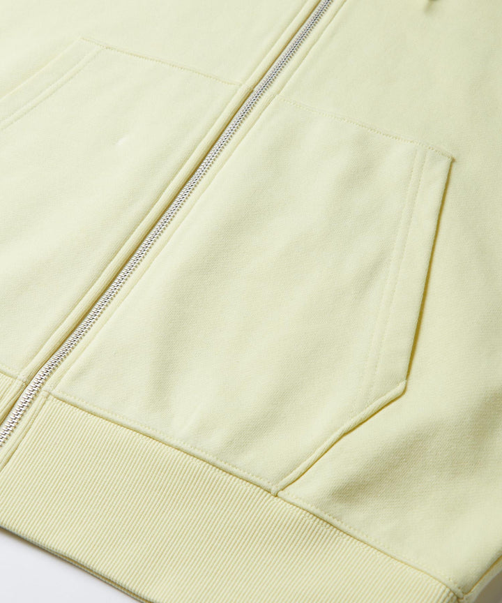ONE POINT ZIP HOODED SWEATSHIRT - lemon