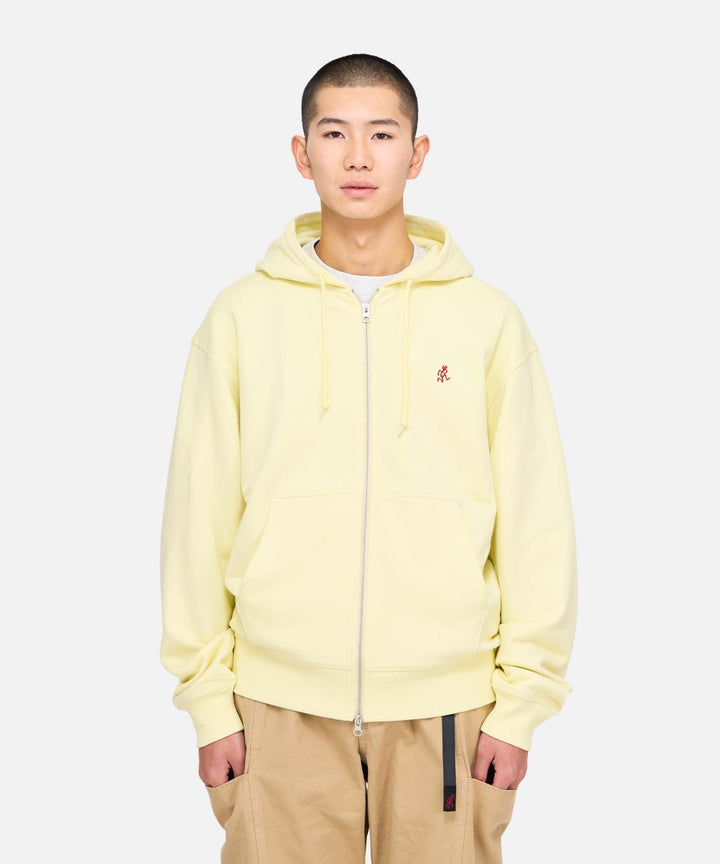 ONE POINT ZIP HOODED SWEATSHIRT - lemon