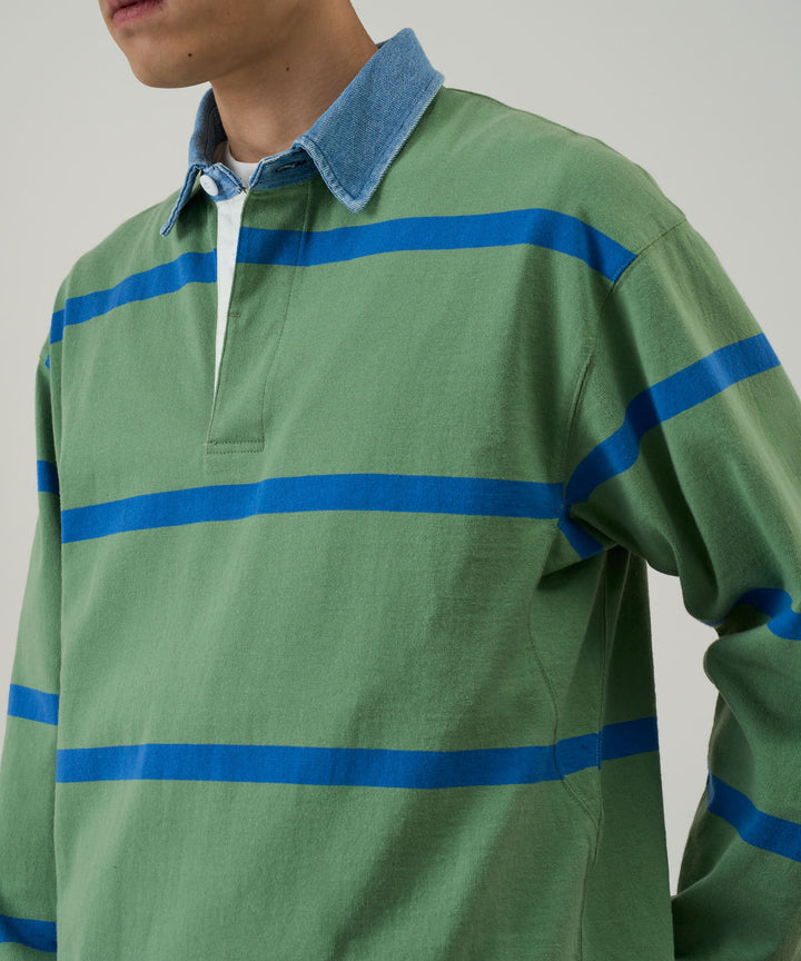 Gramicci Langdon Rugby Shirt - OLIVE BLUE