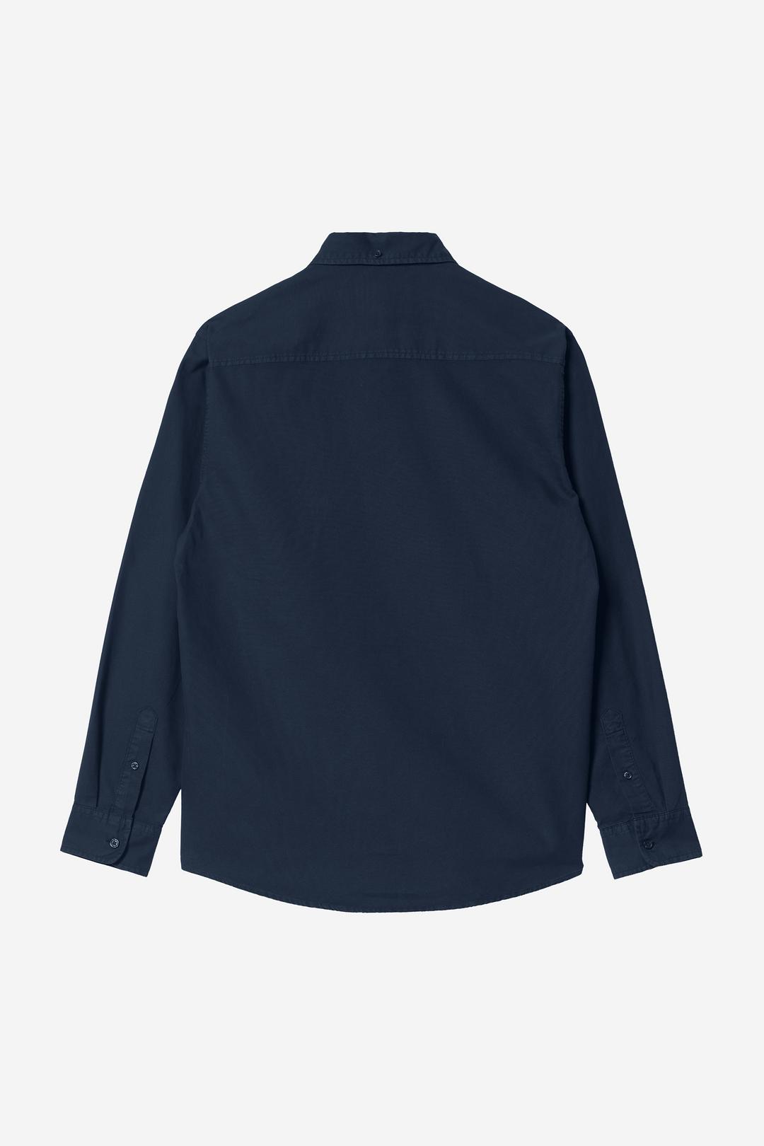 L/S Bolton Shirt Dark Navy garment dyed