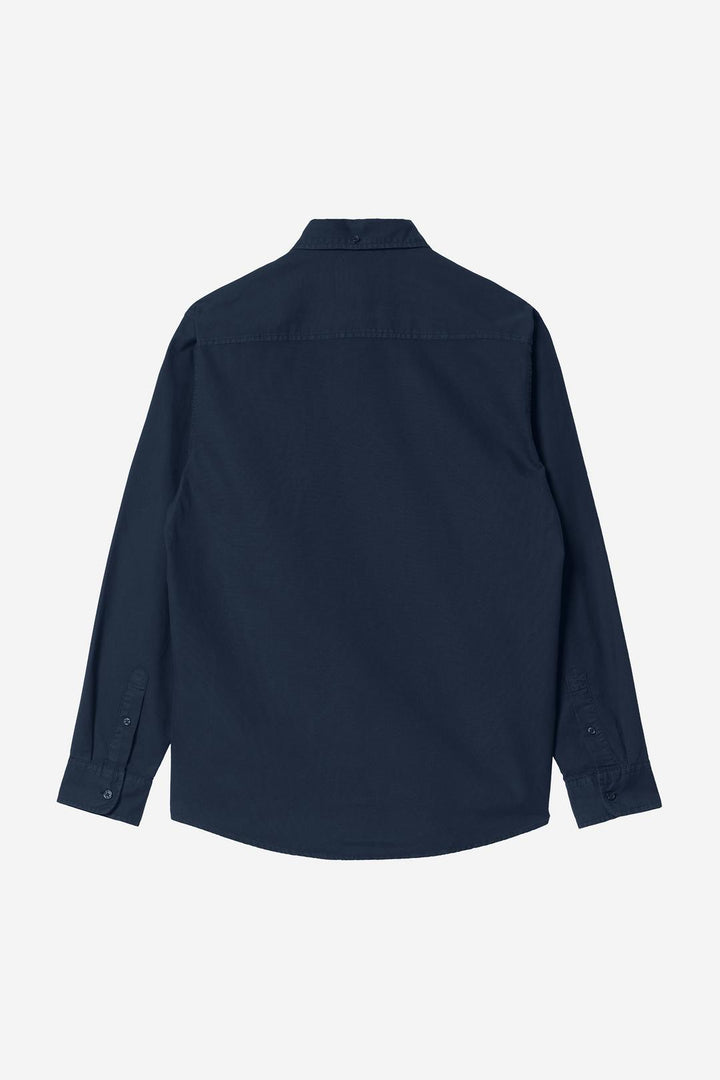 L/S Bolton Shirt Dark Navy garment dyed