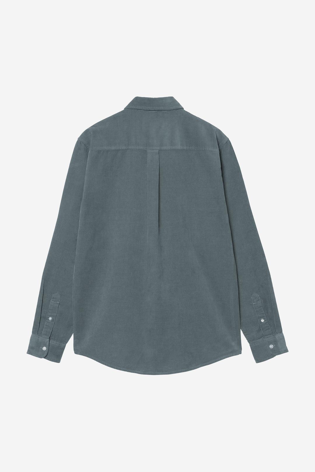 L/S Madison Fine Cord Shirt -  Cozy Blue / Wax
