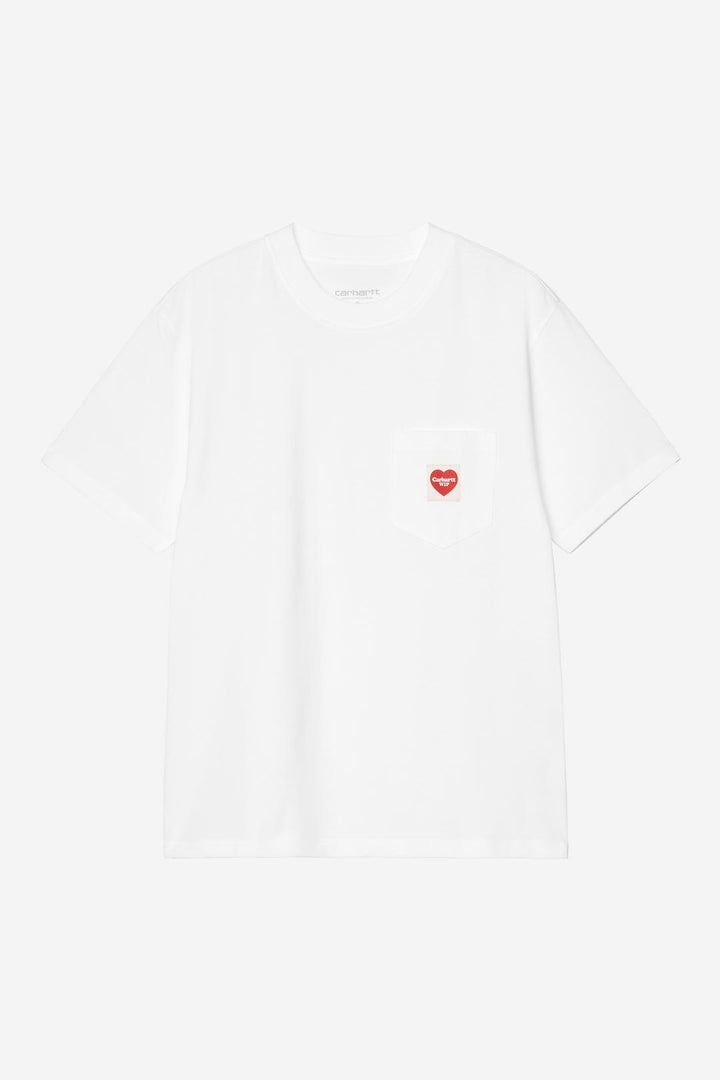 W' S/S Pocket Heart T-Shirt White / Red