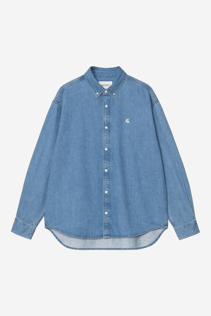 L/S Lucas Shirt -  Blue stone washed