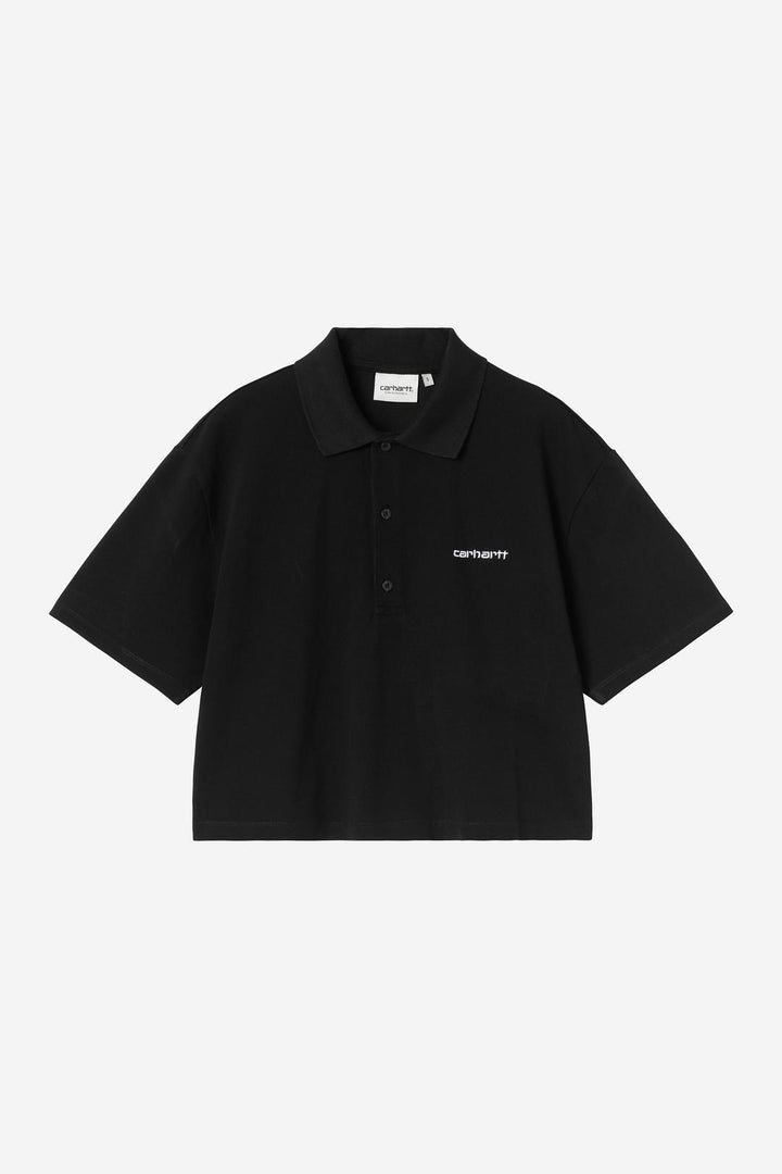 W' S/S Carhartt Script Polo TS Black / White