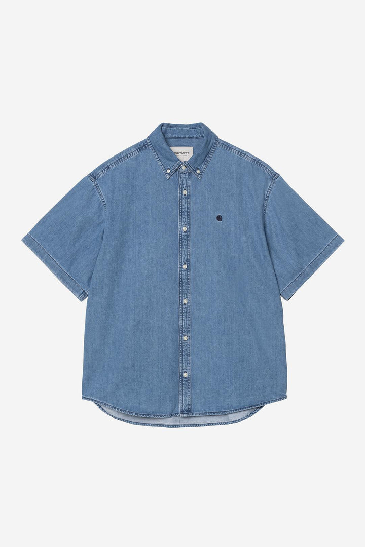 S/S Lucas Shirt Blue stone washed