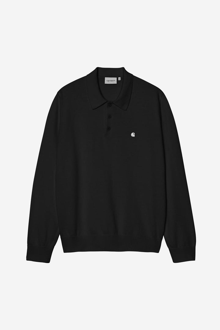 L/S Madison Polo Black / White