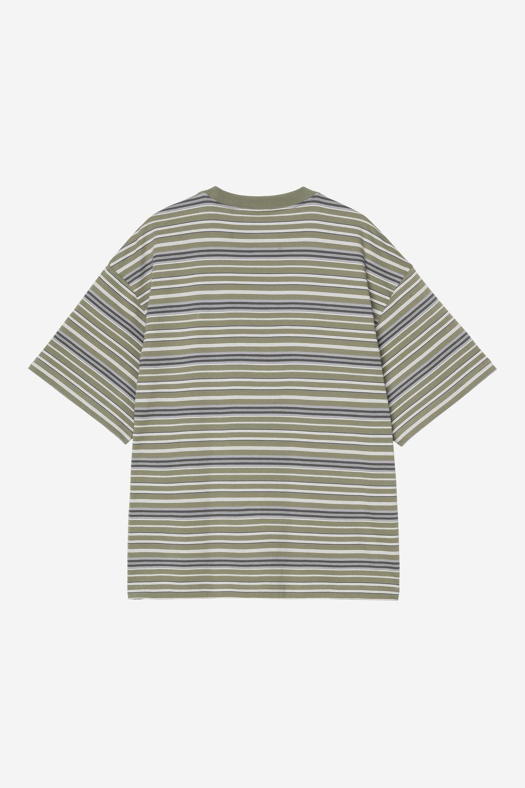 S/S Zane T-Shirt Zane Stripe, Dollar Green