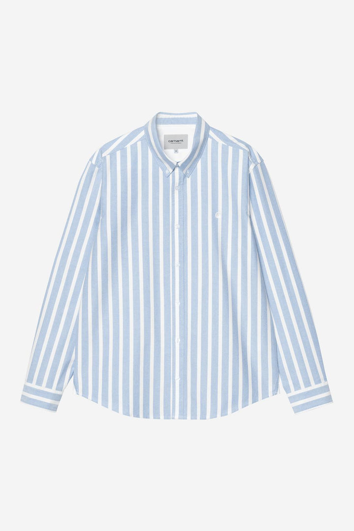 L/S Deven Shirt Deven Stripe, Bleach / White