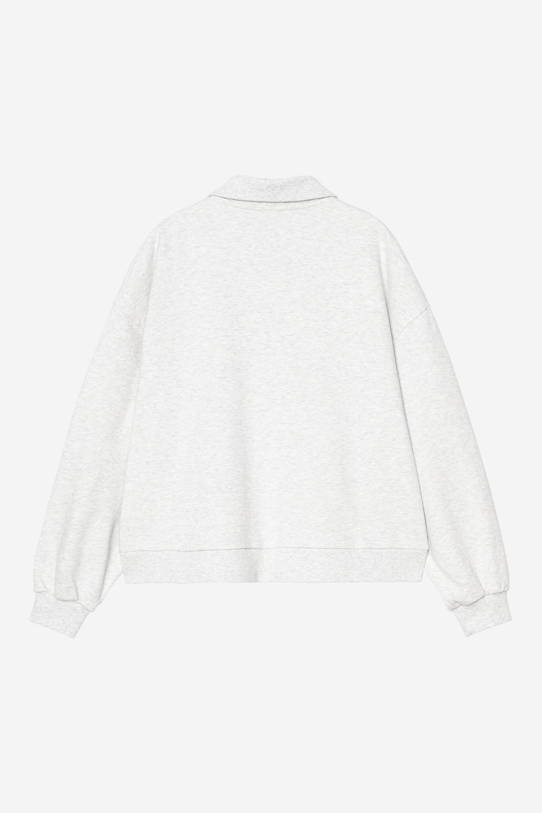 W' Brenta Polo Sweat Ash Heather / White heavy stone wash