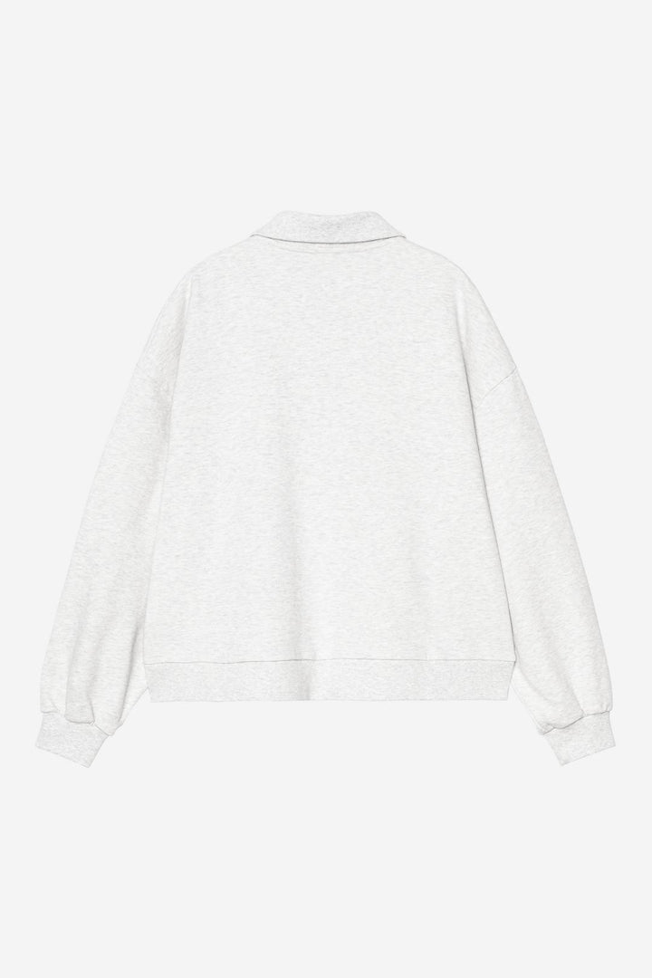 W' Brenta Polo Sweat Ash Heather / White heavy stone wash