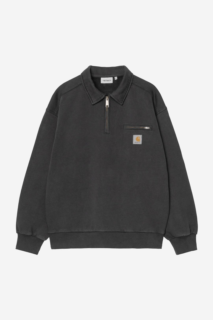 Half Zip Detroit Sweat Black stone washed