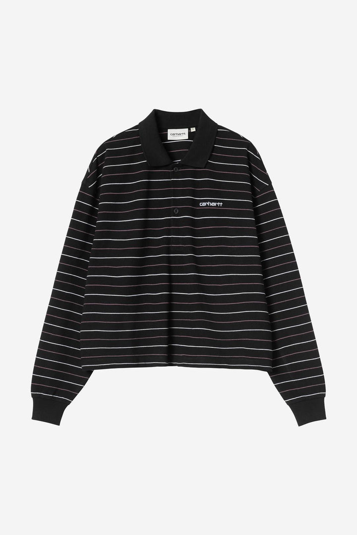 W' L/S Mabel Polo - Mabel Stripe, Black