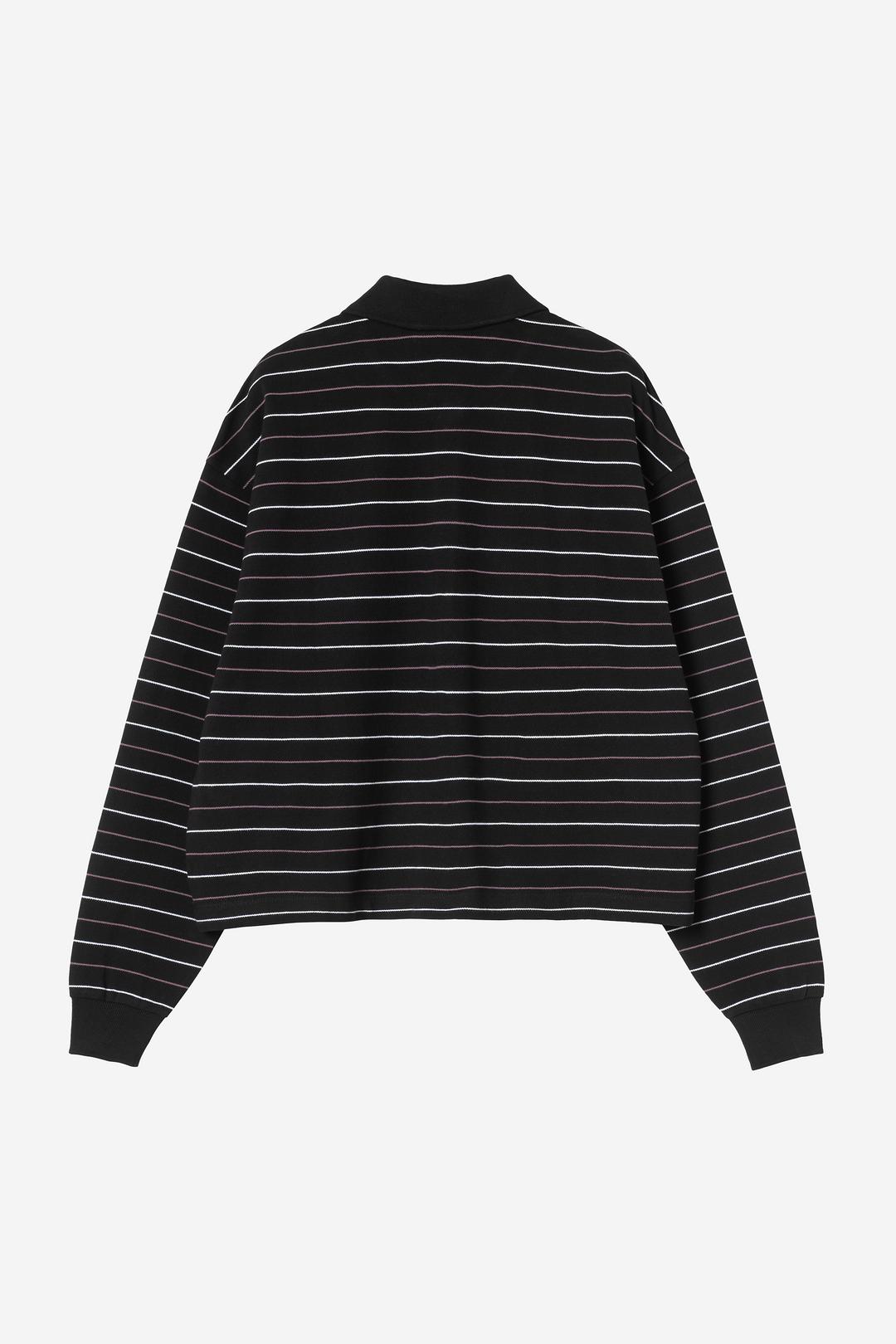 W' L/S Mabel Polo - Mabel Stripe, Black