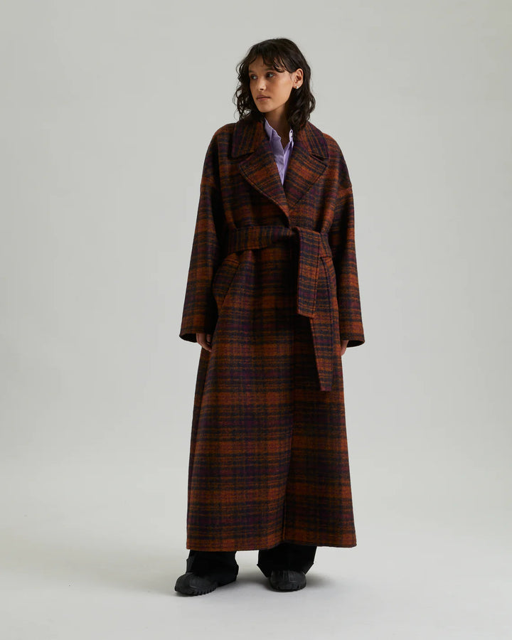 Odette - orange/navy check