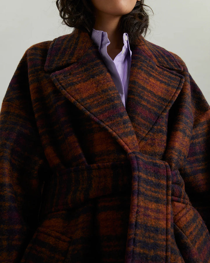 Odette - orange/navy check