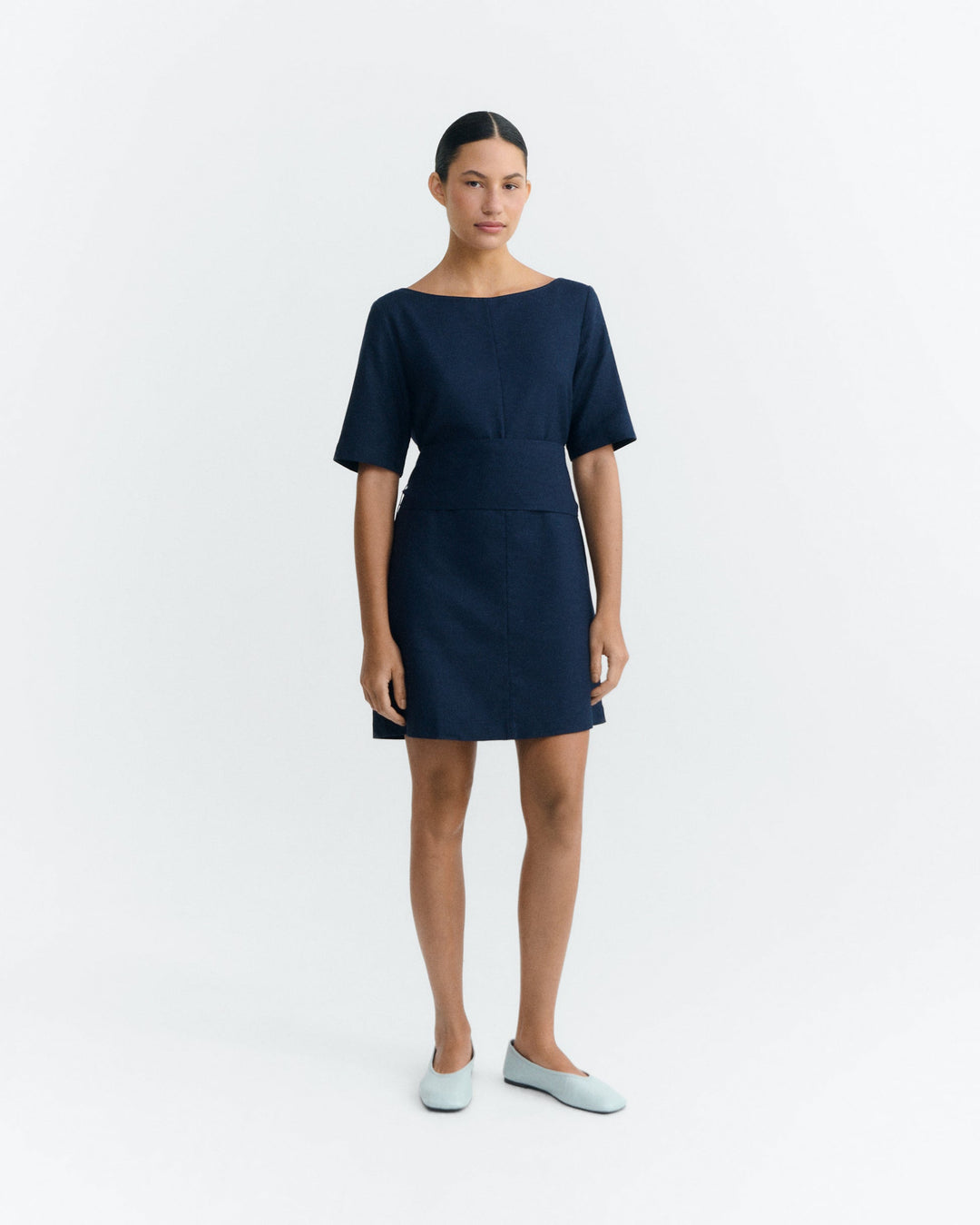 HEMP KIERAN DRESS - NAVY