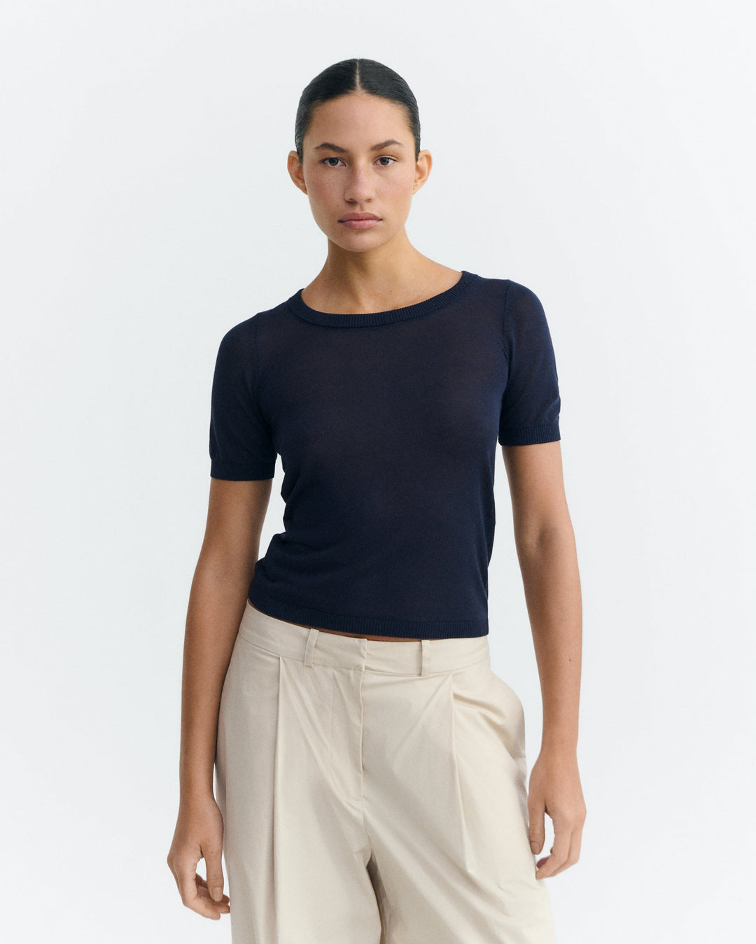 NOCTIS KNITTED TOP - NAVY