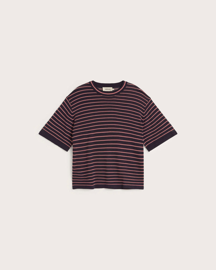 ZENNA KNITTED T - NAVY STRIPE