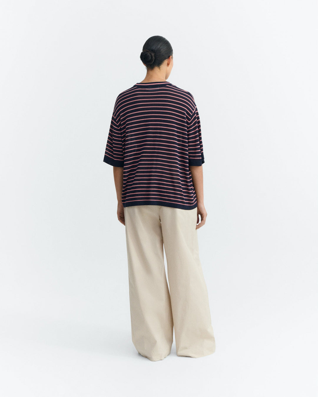 ZENNA KNITTED T - NAVY STRIPE