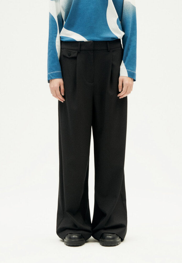 BLACK PAT PANTS