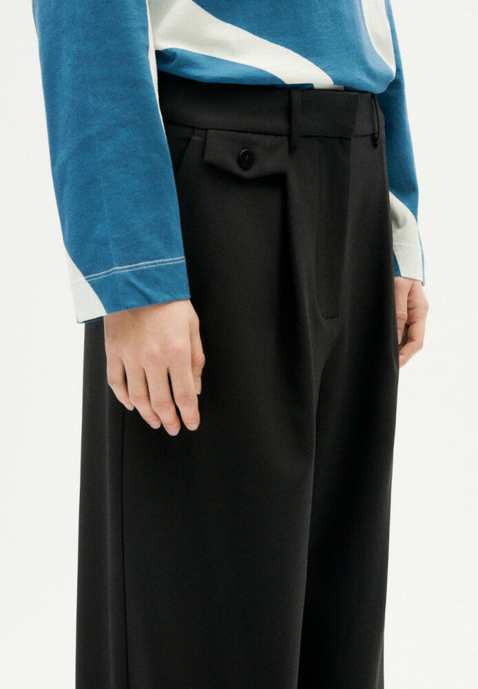 BLACK PAT PANTS