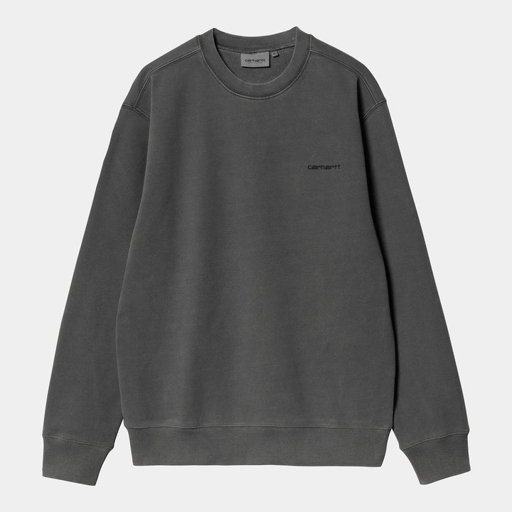 Duster Script Sweat 100 % Cotton Black garment dyed
